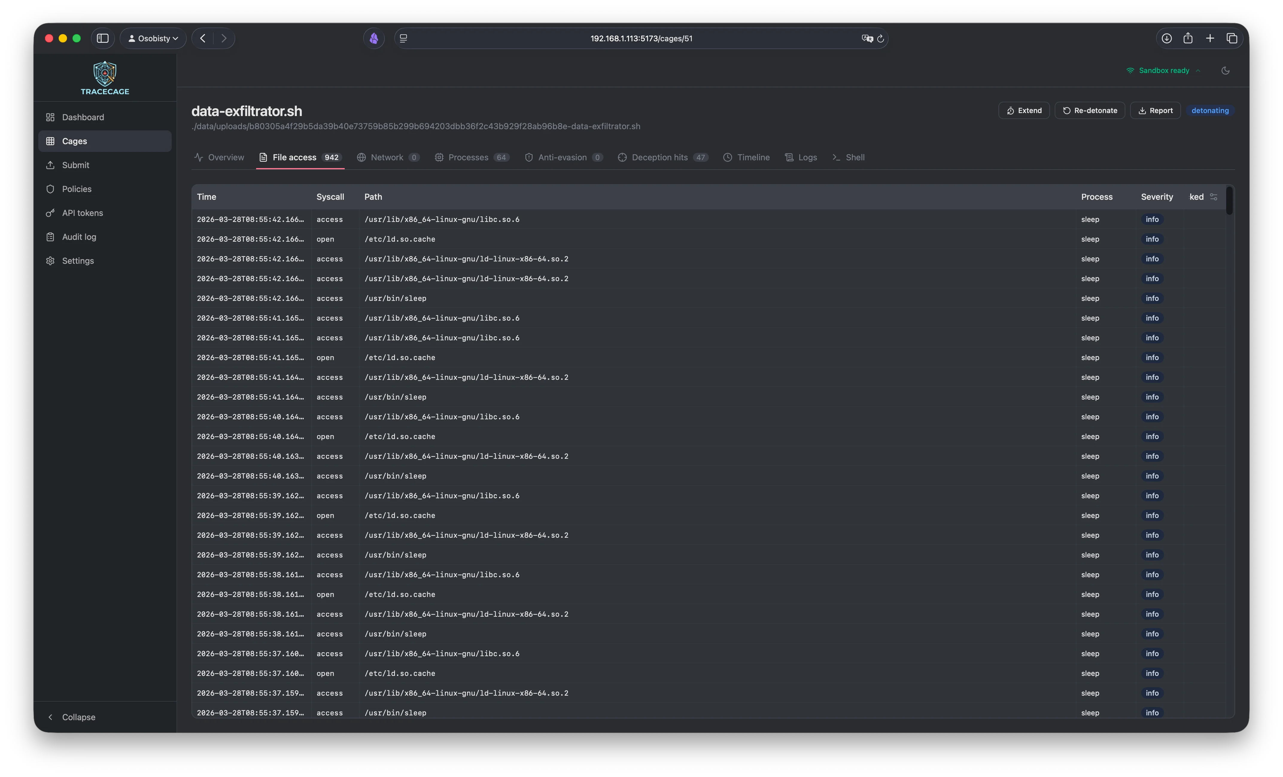 File access events with syscall details